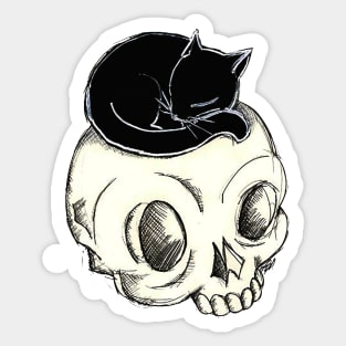 Skull and Kitty Sticker